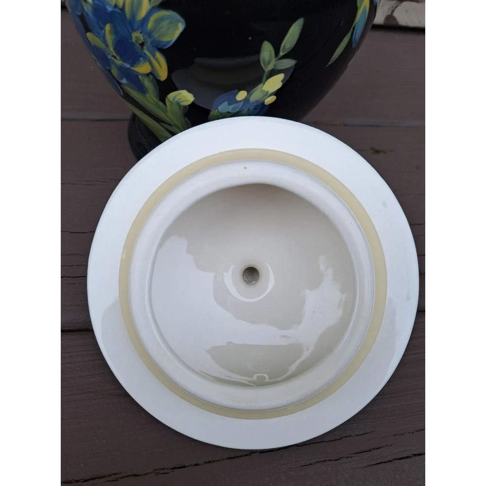 Raymond Waites Tropique Floral Porcelain Canister Cookie candy Jar 8.5 In Hight